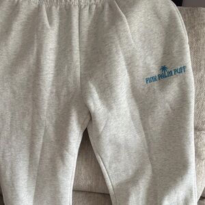 Pink palm puff sweatpants